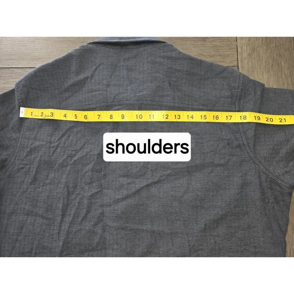 Kuhl Shiftr Shirt Mens Large Gray Linen Blend Outdoors Button Front Long Sleeve